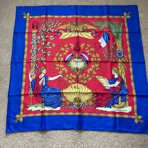 Hermes Hand-painted silk scarf